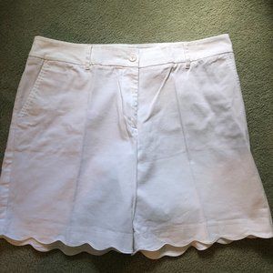 Talbot's Scalloped Hem White Shorts 12